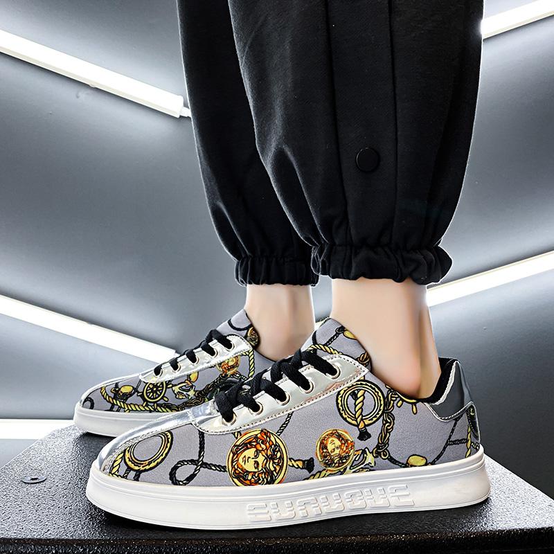 

Модный принт Золотые кеды Мужские Удобные Плоские Мужские Повседневные Туфли Низкий Вырез Индивидуальность Мужские Вулканизированные Туфли Большой Размер 46 46