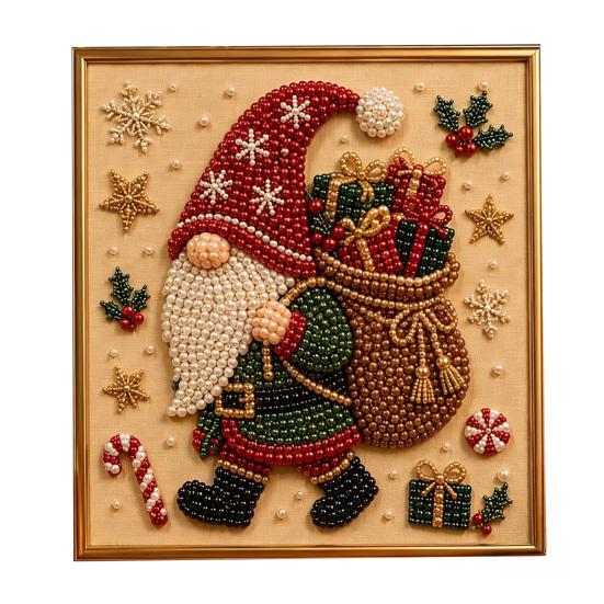 Kit per Creare Decorazioni da Parete Kit Artistico con Perle Finte di Natale, 20x20cm Pittura Natalizia Fai da Te Progetto di Artigianato Multidimensionale Diamanti 3D Scintillanti per Adulti, Festivo
