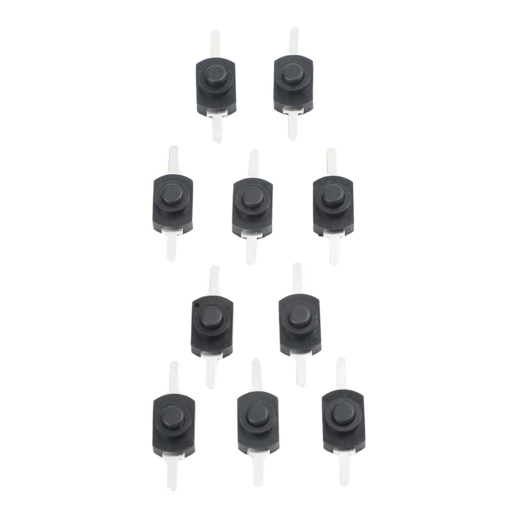 10PCS 1A 30V Black Latching On Off Mini- Push Button Switch Copper Switch For Electric Torch Self Locking