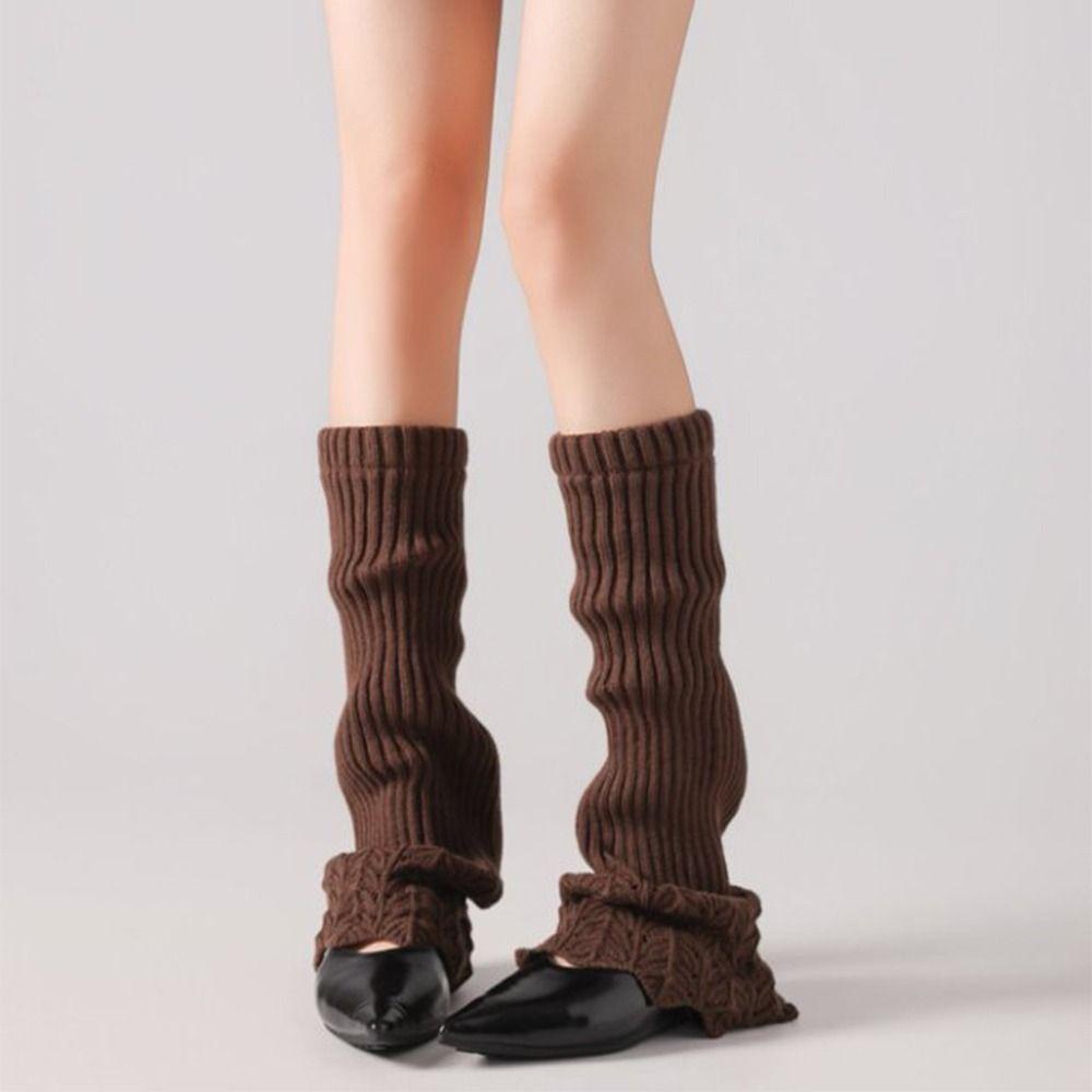 Sweet Women's Foot Cover Y2K Middle Tube Socks Simple Women Knitted Leg Warmers  JK Uniform