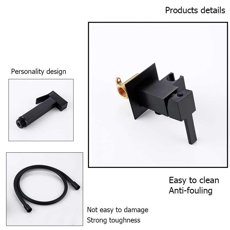 Gold Handheld Durable Bidet Sprayer Toilet Adjustable Water Pressure Control Bidet Hose Brass Bidet Faucet