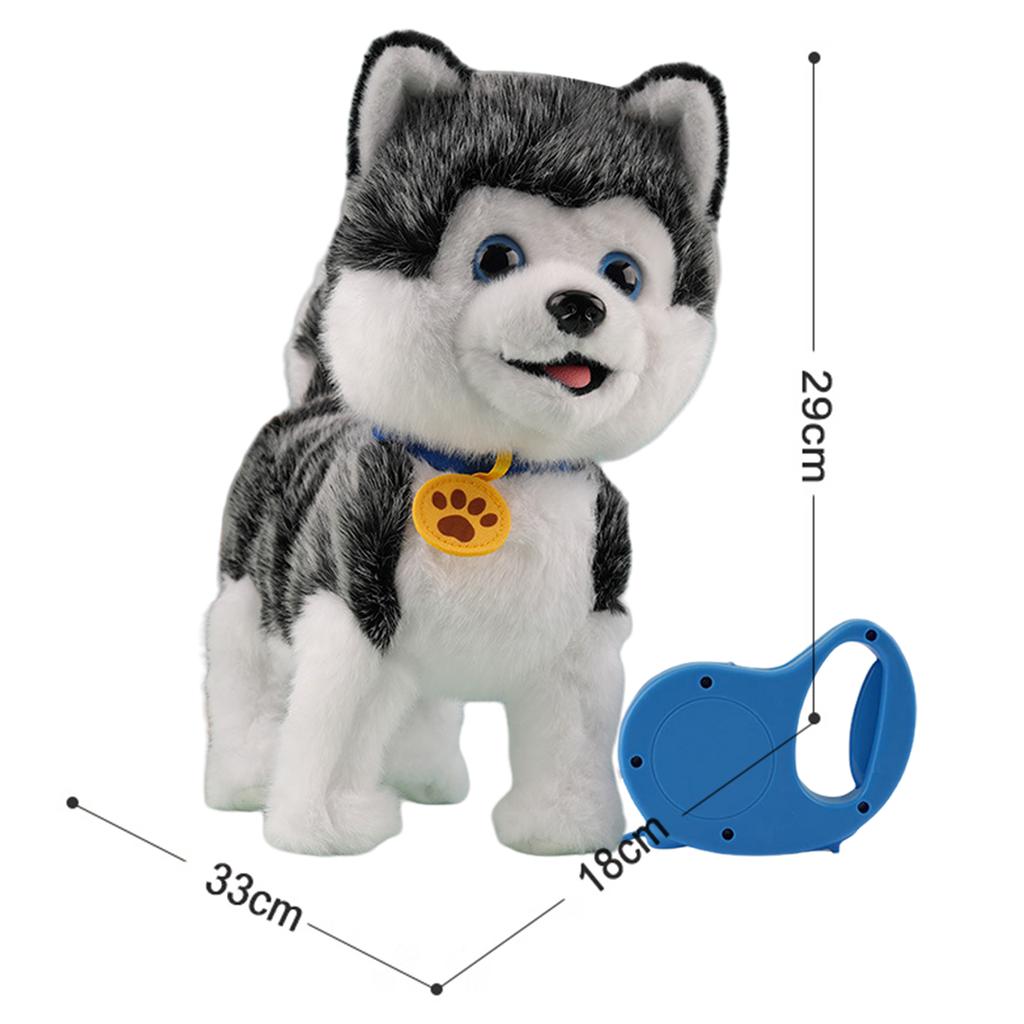 Electronic Interactive Plush Toy with Remote Control Leash Realistic Robot Puppy Toy for Ages 4 Up