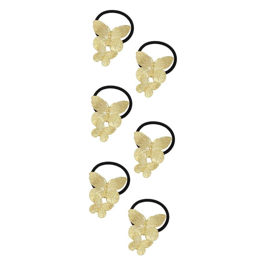 Golden Color Metal Hair Cuff Irregular Shape Hair Rope Classic Elastic Hair Band  Girls