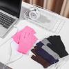 USB Pure Color Knitted Mitten Full&Half Finger Gloves Heated Gloves Electric Heating Gloves