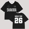 LMYNL Verdensturné Trøje Shakira Fan T-shirt Sommer Komfortabel Afslappet Åndbar T-shirts Unisex V-hals Kortærmet Streetwear