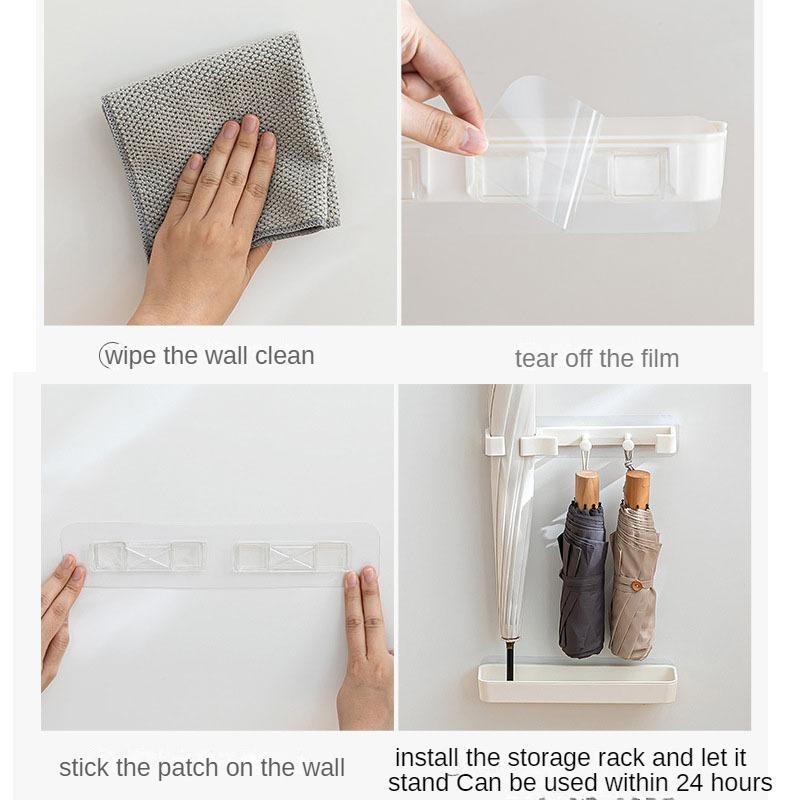 Suport pentru umbrelă montat pe perete, suport pentru umbrelă de intrare interioară, raft de scurgere a umbrelei, organizator de umbrelă din plastic pentru decor modern de intrare