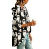 Women's Fashionable Three-Quarter-Sleeve Halloween-Printed Hooded Pullover