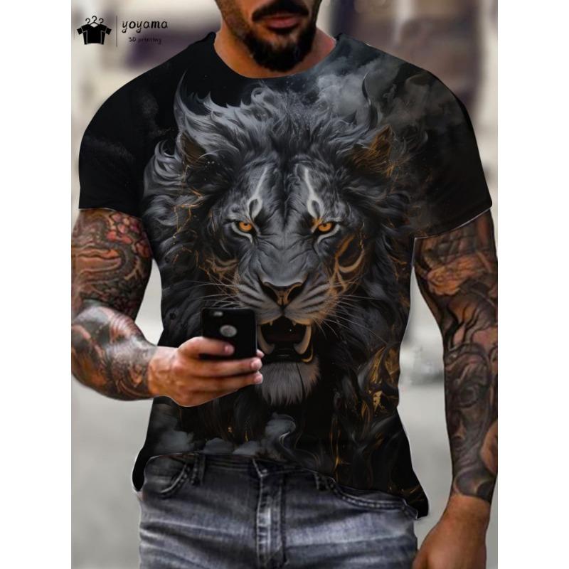Tiger pattern T-shirt men s forest sport men s top 2XS