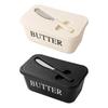 Butter Container Box with Lid Storage Box Cheese Tool with Knife Bamboo Cover Butter Slice Butter Dish Tableware Dish Serving