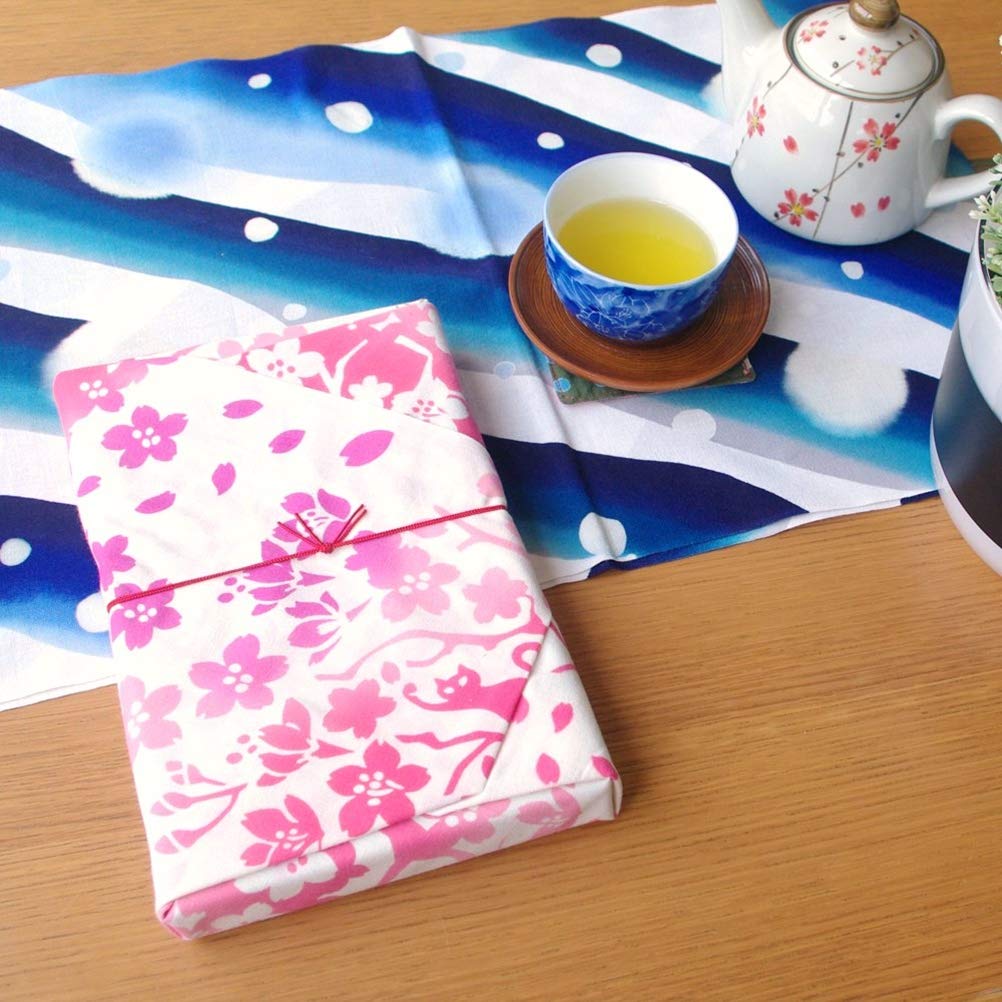 Miyamoto Kenema Tenugui Hand 35 X Fujimi Sakura 50032 Miyamoto-Towel Japanese-made Chū-dyed Towel, 90cm, Design,