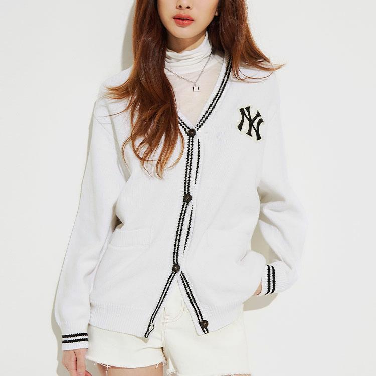 New MLB Base Logo Knitwear Unisex White 3AKCB0121-50WHS