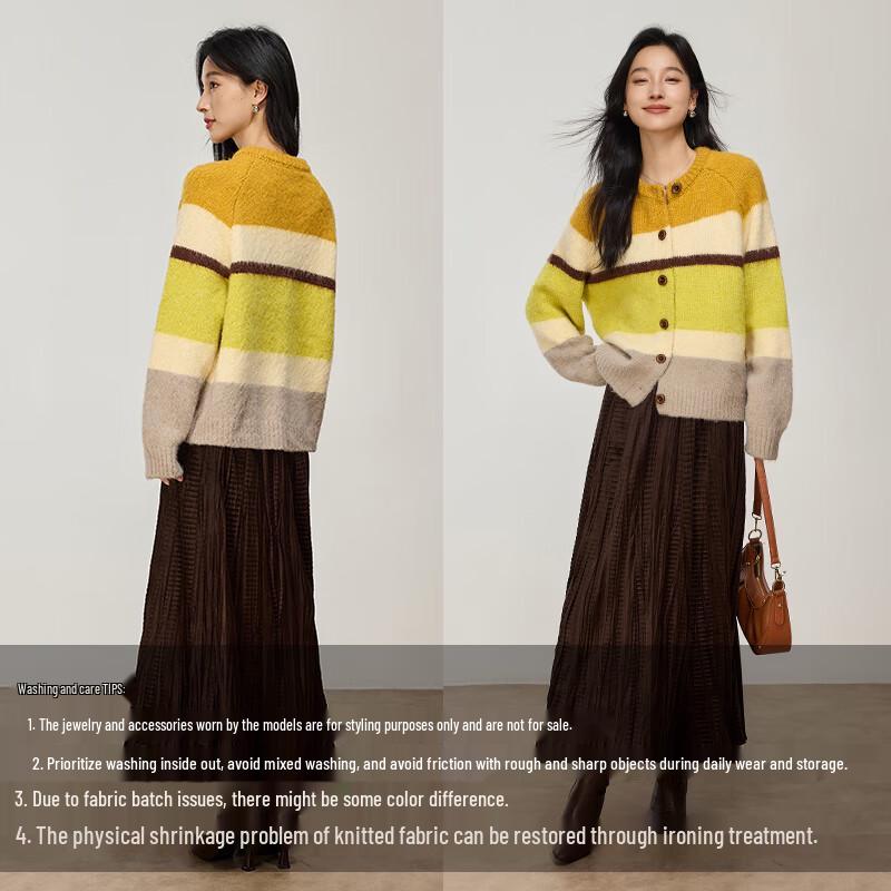 VICTORIA&VERA Women's Winter Color Block Knit Sweater