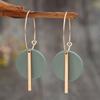 1 Pair Bohemian Minimalist Geometric Circle & Bar Shape Alloy Hoop Earrings, Fashion Multi-Color Alloy Earring Rings for Women, Gift