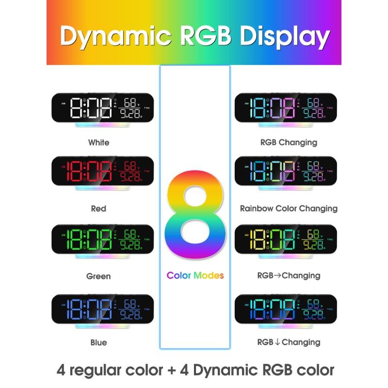 Fantasy Clock Table Clock Wall Clock with Vibrator Alarm Clock Color LED Digital