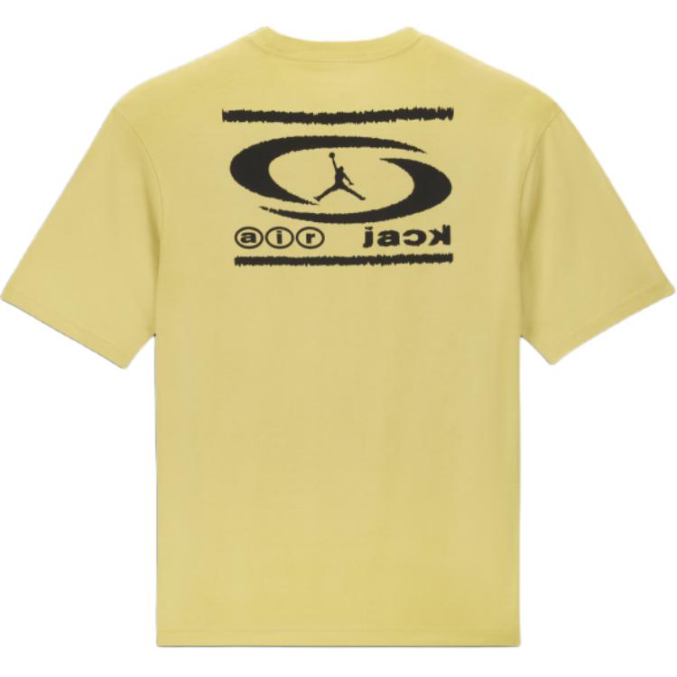 Jordan X Travis Scott Collaboration Heavyweight Crew Neck Short Sleeve T-Shirt Men Tops Celery-Green DZ5515-308