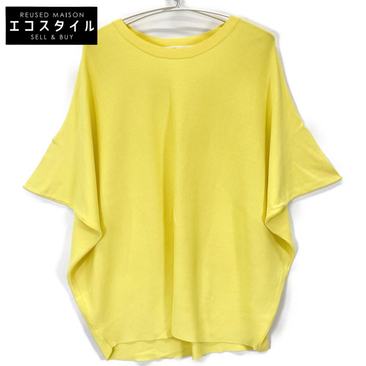 

L Appartement 22Stainless Steel Yellow Crew Neck Short Sleeve Knit Pullover tops Not written yellowUsed