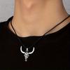 Zodiac Cow Long Horn Alloy Pendant Personalized Retro Necklace Animal Trend Jewelry