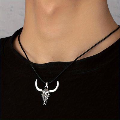 Zodiakalna Krowa Długi Róg Stop Alloy Wisiorek Spersonalizowany Retro Naszyjnik Zwierzęcy Trend Biżuteria