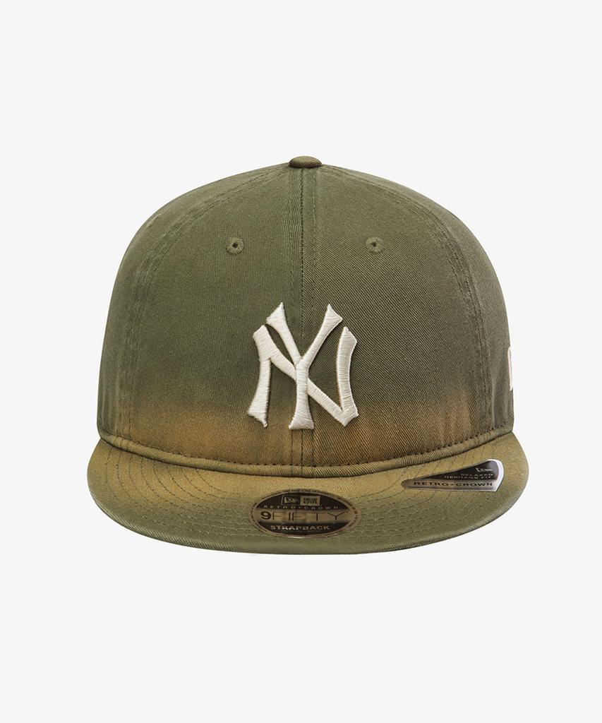 New Era Mlb New York Yankees Faded Wash Retro Crown Strapback New Olive