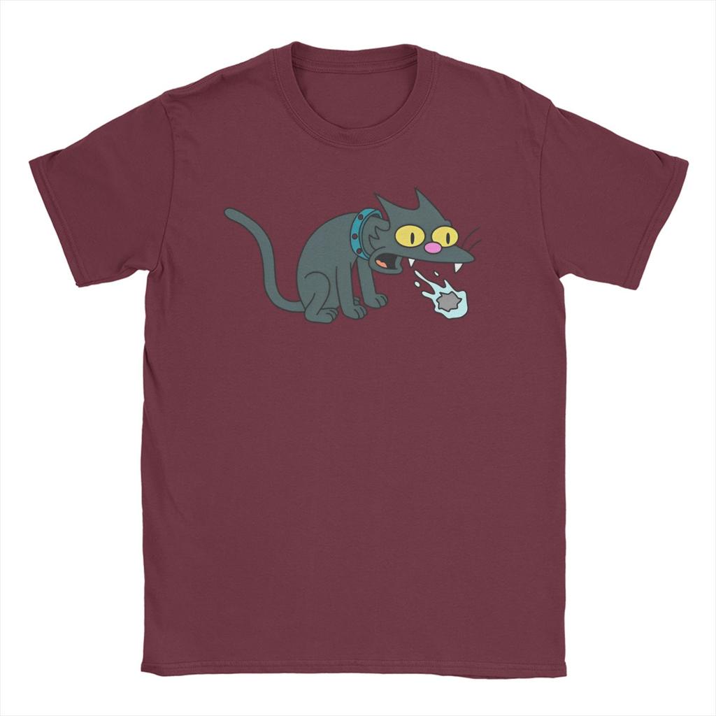 Cat with Hairball T Shirt for Unisex WoUnisex Pure Cotton Novelty TShirts O Neck Itchy And Scratchy Show Tees Short Sleeve Top Summer
