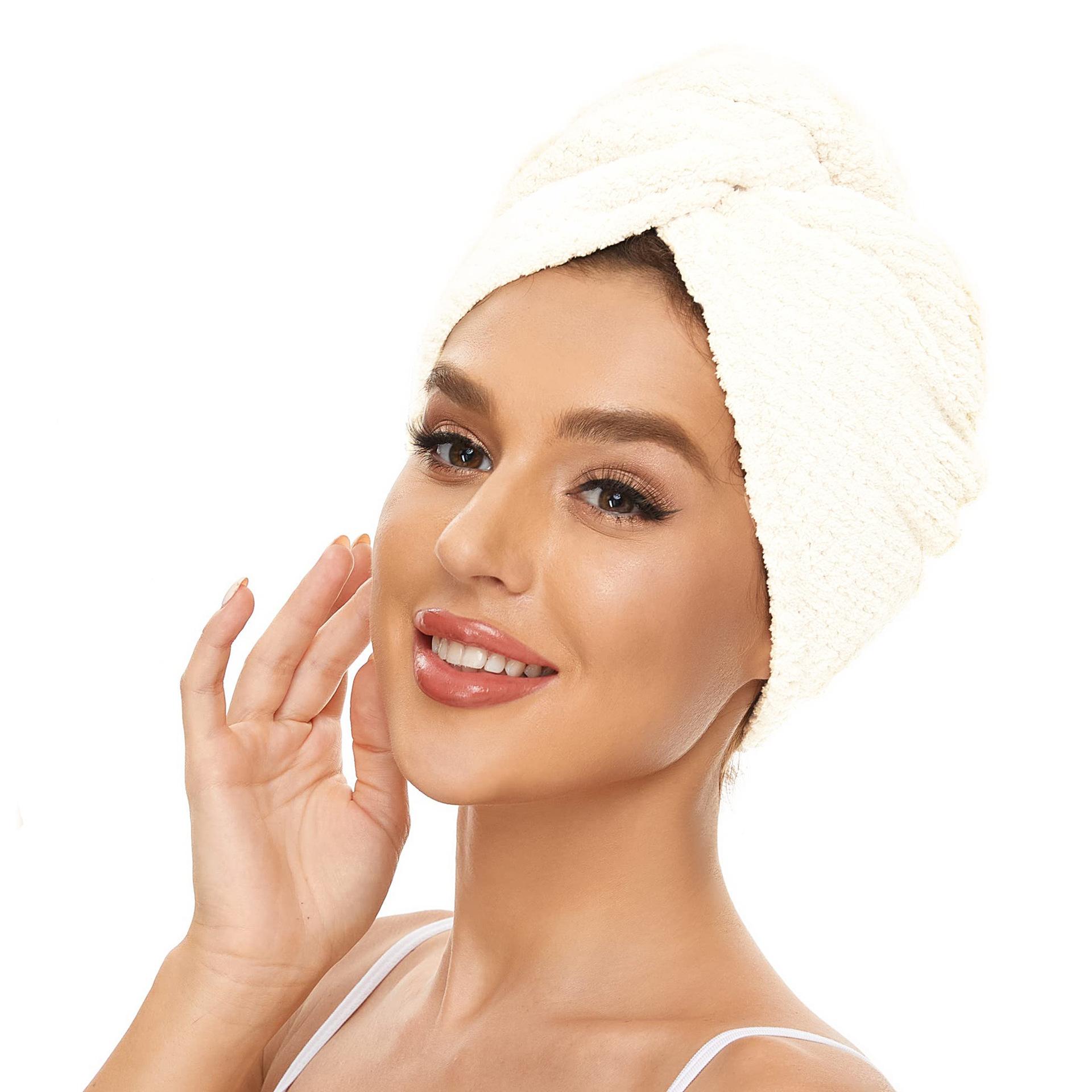 

Ультрамягкое полотенце из микрофибры — быстросохнущее, супервпитывающее полотенце для женщин и девочек, бережный уход за вьющимися или поврежденными волосами, прочный аксессуар для ванной комнаты 1pcs белый