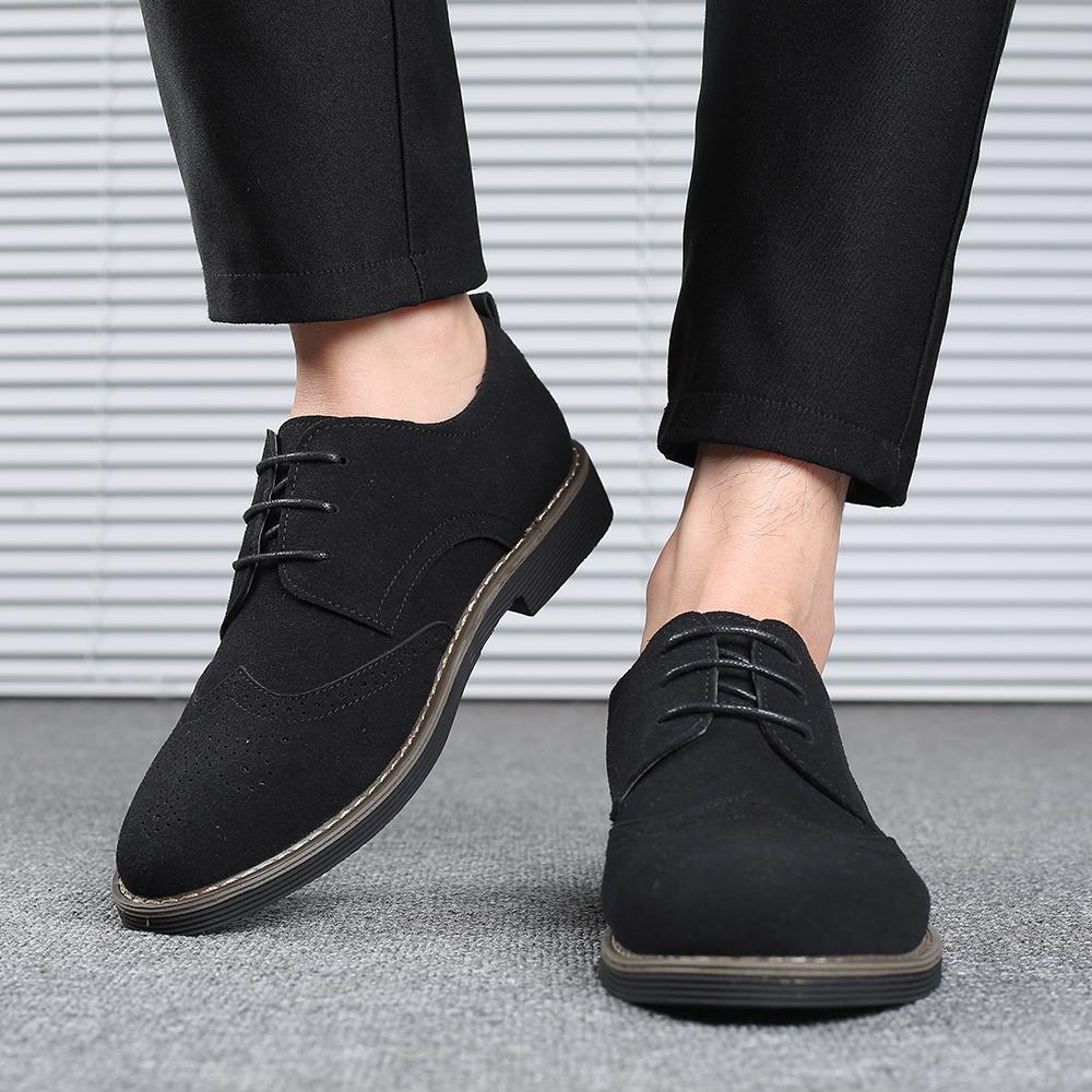 Classic Men's Flats Luxury Brand Leather Oxford Sneaker Lace-up Business Office Casual Footwear Autumn Winter Men Walking Shoes