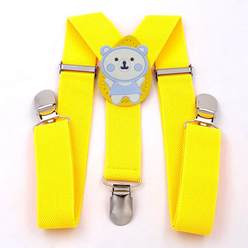 Beige Cartoon-Hosenträger in Y-Form mit 3 Clips für Jungen und Mädchen