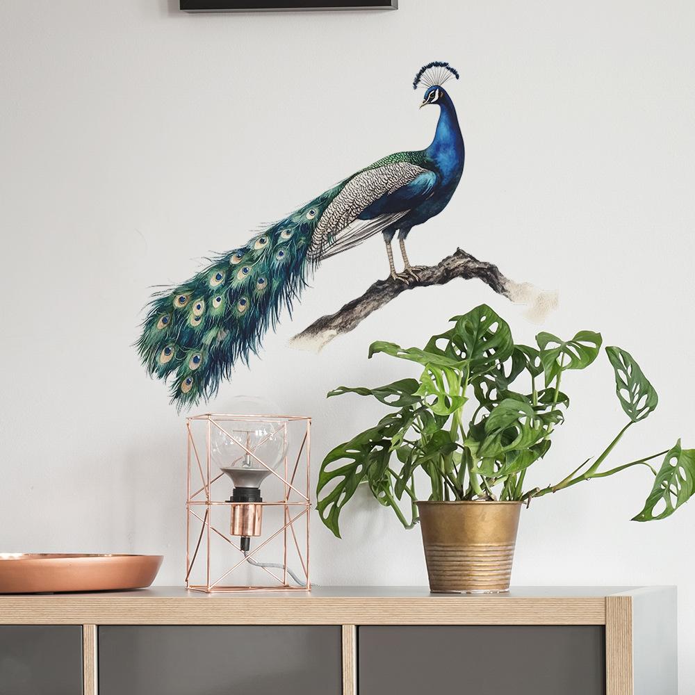 Elegant Peacock Bedroom Living Room Study Home Background Beautification and Decoration Wall Stickers