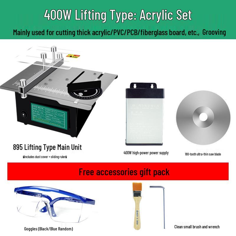 400W Compact Mini Table Saw: Multifunctional Electric Cutting Tool for Woodworking