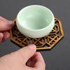Creative Lotus Flower Drink Coasters Wooden Round Cup Mat Table Mat Tea Coffee Mug Placemat Home Decoration Kitchen Accessories