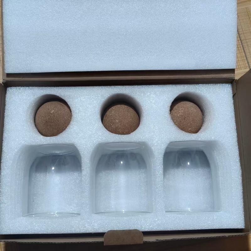 ZISIZ Vertical Stripe Glass Storage Jars with Cork Lids