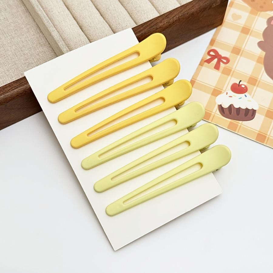 2/6/8pcs Macaron Matte Flat Hair Clip, Premium Set, Gradient, Daily Styling Hair Clip Suitable for Bangs & Braids, Makeup Tool, Hair Parting