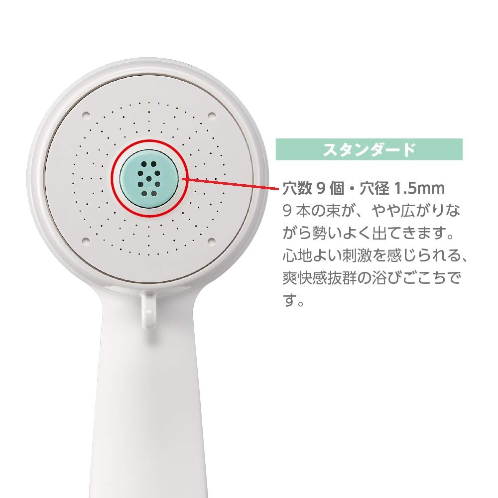 SANEI Migami Standard Shower Head, Hair Cleansing, Purifying, Dechlorinating, 30% Water Saving, PS7060-80XA-MW2, Matte White