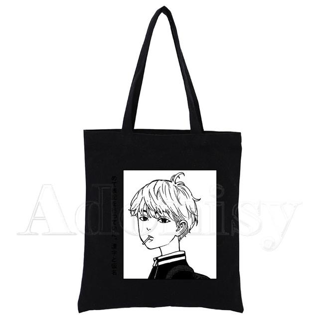 Tokyo Revengers Hanagaki Takemichi Ken Ryuguji Haori Kimono Women Shopping Canvas Bag Tote Eco Harajuku Shopper Shoulder Bags