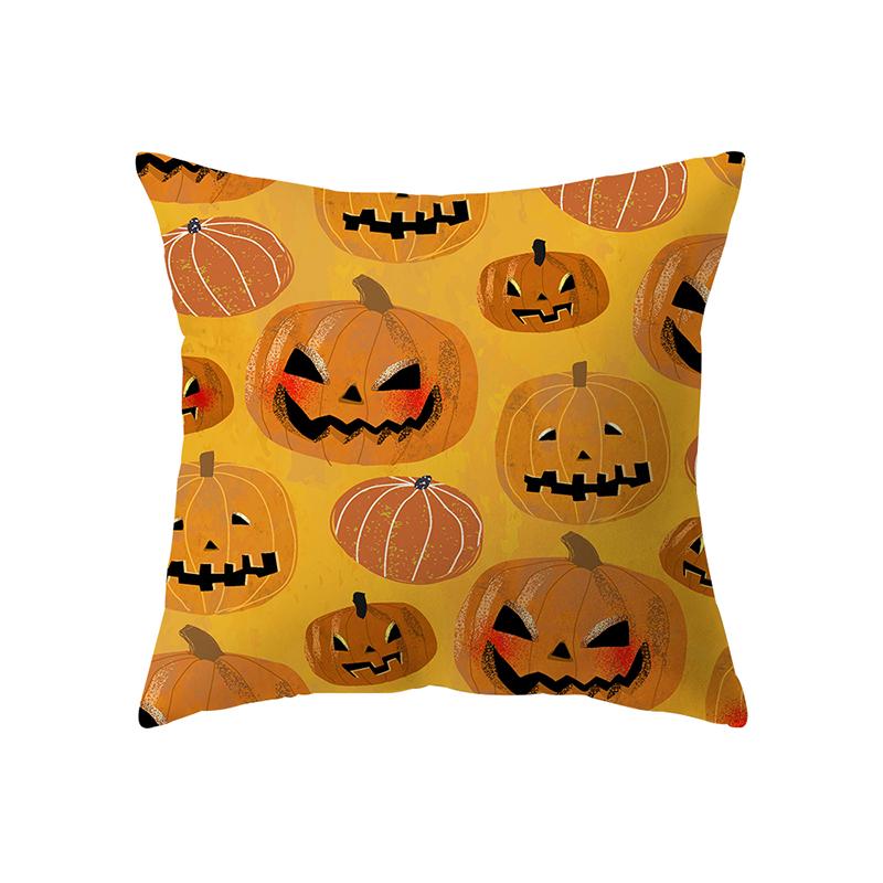 Halloween Theme Throw Pillow Cover Devil Pumpkin Throw Pillow Cover Sofa Chair Bed Cushion Cover Home Decor