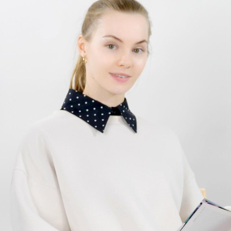 Cotton Detachable Pointed False Collar with Dot Detail for Commuting Layers, Casual Styling, and Daily Outfit Enhancement
