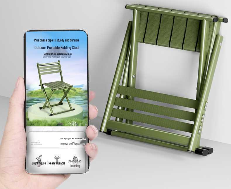 Portable Folding Chair with Backrest for Camping, Fishing, and BBQ - Free Shipping