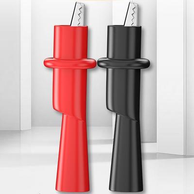 Ergonomic Grip Crocodile Clips Electrical Tester Test Leads