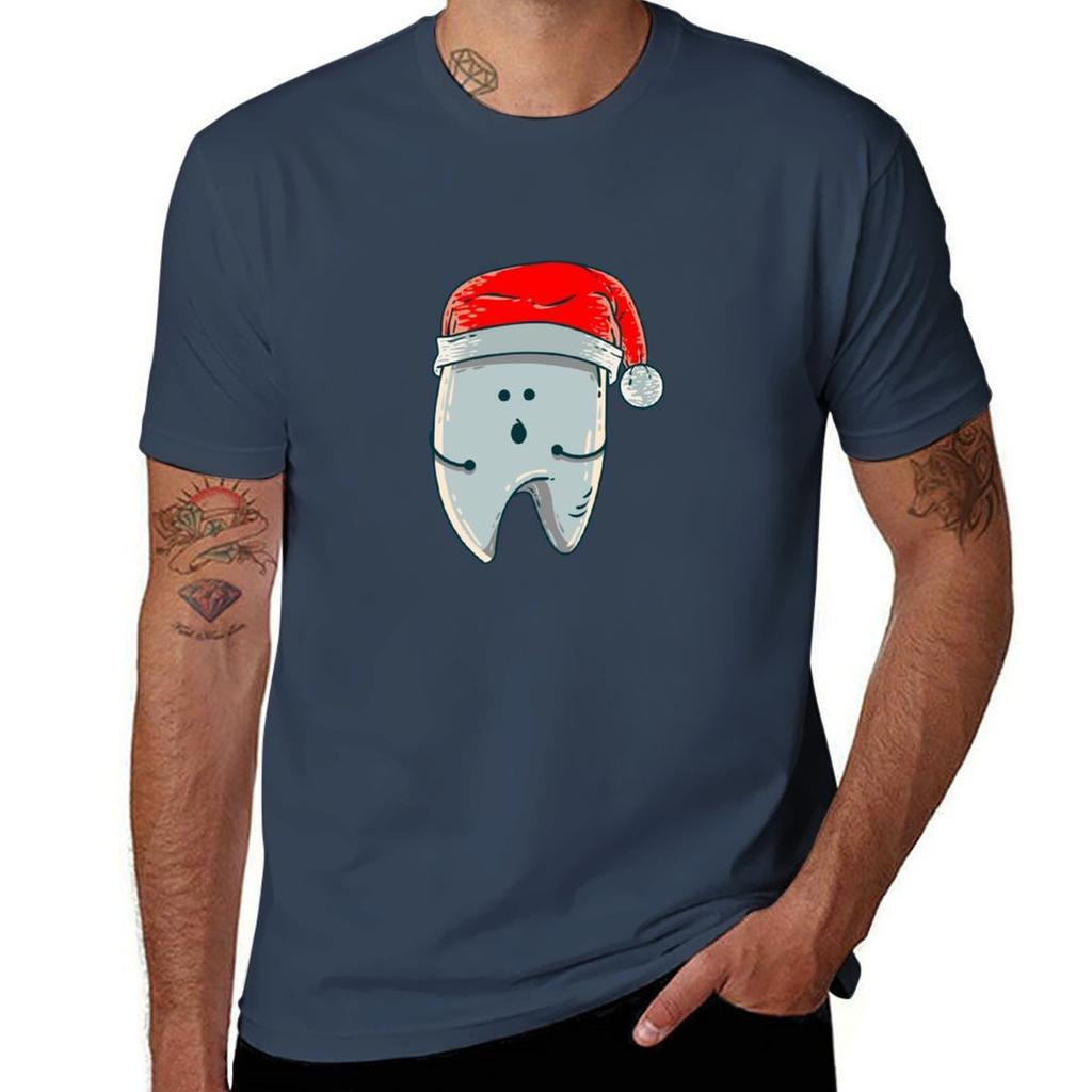 Funny Dentist Christmas Xmas Dental Hygienist Dentists Tooth Santa Tshirt Fitness Training Breathable Tee Tshirt