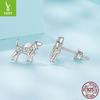 S925 Sterling Silver Golden Retriever Mini Stud Earrings, Exquisite And Cute Little Animal Dog Stud Earrings.