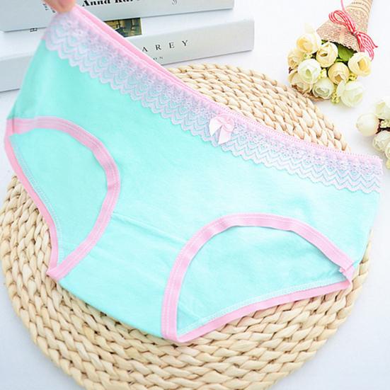 Women's Girls' Bowknot Lace Cotton Panties Briefs Underpants Intimates