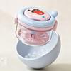 Portable Denture Cleaning Box Featuring Mirror Compartment Hand Cranked Retainer Organizers
