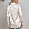 Ladies Elegant Spring Summer French Long Sleeve Jacquard All Match Blouse Shirt Top