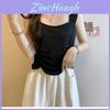 Minimalist Womens Ruched Tank Top With Solid Color Design For Spring Summer Casual Wear
