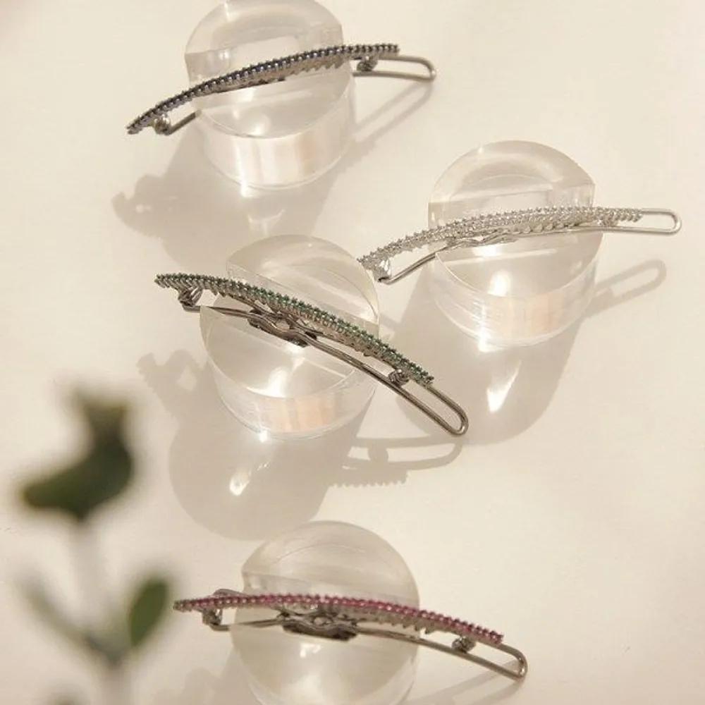 J Lauren Cubic Straight Slim Line Hairpin H0714 white