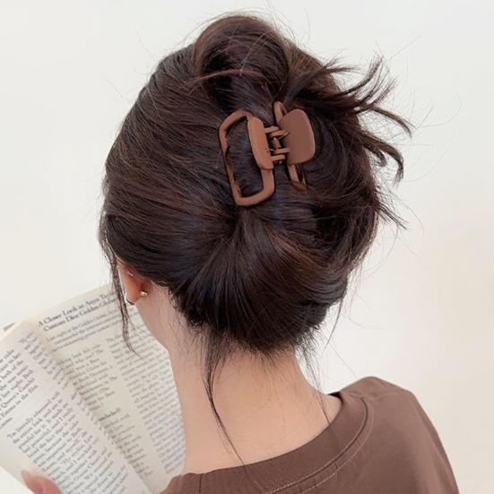 Hair Claw Matte Texture Mini Hair Clip Stable Grip No Flattening Non-Slip Tooth Small Semi-Tied Hair Clip Hair Accessory