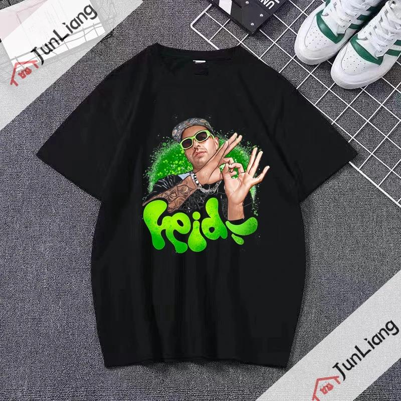 Ferxxo Breathable Tshirt Rapper Feid Printed Tshirts Summer Short Sleeve Tee Hip Hop Unisex Women Streetwear Tshirt
