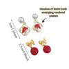 Cartoon Horse Red Pony Earrings Bowknot Horse Mascot Drop Earrings New Year Horse Earrings  Woman