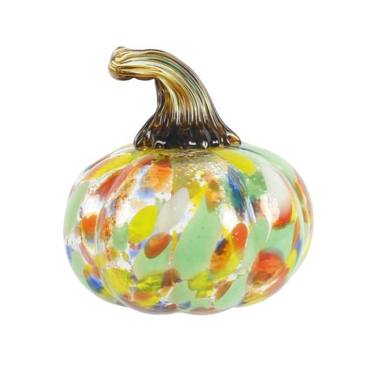 Mini Hand Blown Glass Collectible Thanksgiving Pumpkin Ornament Halloween N