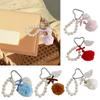 Elegant Pearls Pompoms Wing Keychain Winter Stylish Bag Charm Phone Ornament Fashion Accessory Gift For Her